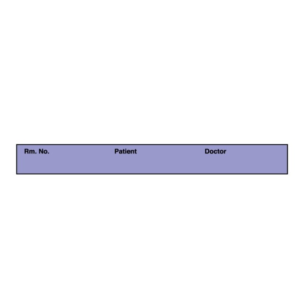 Printed Chart Tape - Rm No Patient Doctor 1/2 Lavender w/Black, PK6